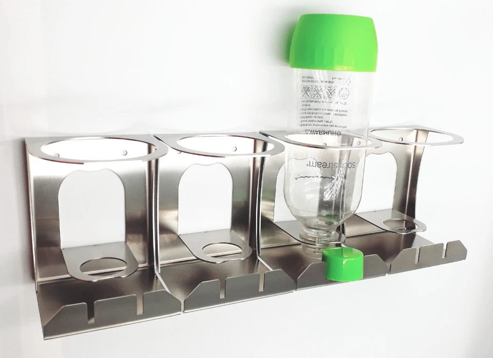 Für SodaStream Wassermaxx Kitchenaid Kunstoffflaschen 4x Abtropfhalter Edelstahl - Bild 1 von 4