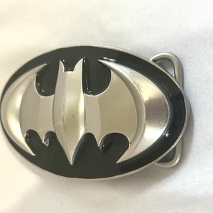 Batman 3D Silvertone Logo Metal Enamel Belt Buckle GTO TV & DC Comics - Picture 1 of 8