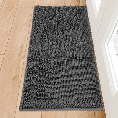 NATUREI Chenille Absorbent Front Door Mat 48" x 24", Dog Door Mat for Muddy Paws, Tra...