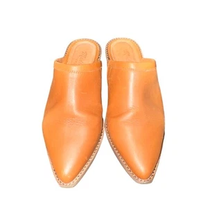 Madewell The Harper Mule Women's Size 5 Tan Leather Slip On Shoes Stacked Heel - Bild 1 von 8