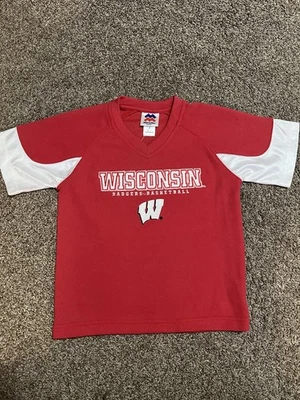 New Mighty Mac Wisconsin Badgers Football Jersey Kids 4 Youth Shirt - Image 1 of 4