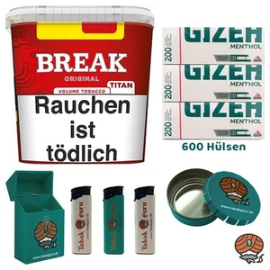 Break Original Volumentabak 300g TITAN BOX, Gizeh MenthoI Hülsen, Zubehör - Bild 1 von 7