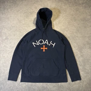 Noah NYC Hoodie Mens Small Navy Blue Core Logo Cross Made In Canada - Picture 1 of 8