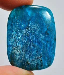 55 Ct 5X26X34 mm Natural Translucent Neon Apatite Fancy Cabochon Gemstone HN-205 - Picture 1 of 1