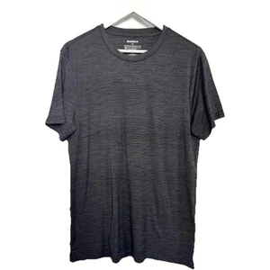 Bombas Shirt Mens Medium M Gray Stripes Merino Wool Blend Crewneck Running Gym - Picture 1 of 4