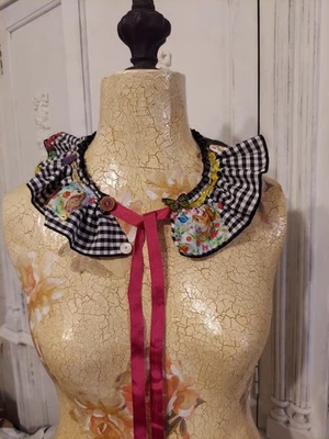 Handsewn Magnolia P 'Style' JABOT Upcycled  Neck Adornment Forrest Friends NWT - Image 1 of 4