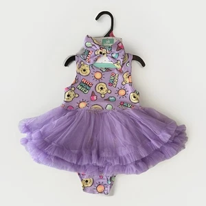 Winnie the Pooh Tutu Bodysuit Headband Set Purple Sun Happy Baby Girl 18M NEW - Picture 1 of 21