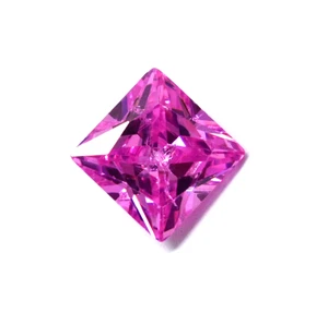 Natural Princess Cut 6 CT Pink Sapphire Certified Loose Gemstone For Auction - Picture 1 of 10