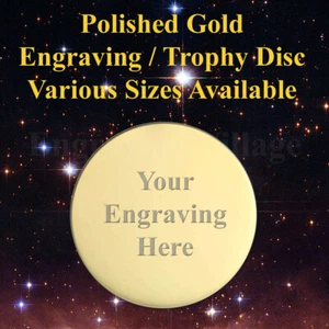 PLACA/DISCO REDONDO DE TROFEO DORADO, IDEAL PARA PLACAS DE NOMBRE/PREMIOS DEPORTIVOS Y ETIQUETAS - Imagen 1 de 4