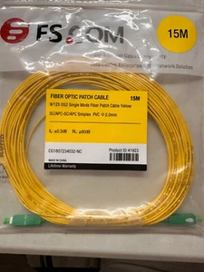 Cavo patch fibra monomodale 1-Qty 15-M o 49,21' - SC/APC - SC/APC Duplex #100 - Foto 1 di 5