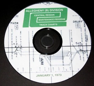 Penn Central 1973 Allegheny Division Track Chart PDF pages DVD - Picture 1 of 4