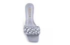 NWOT - Faux Leather Silver Comfortable 2'' Block Heel Sandel Size 9 (ORG. $90)