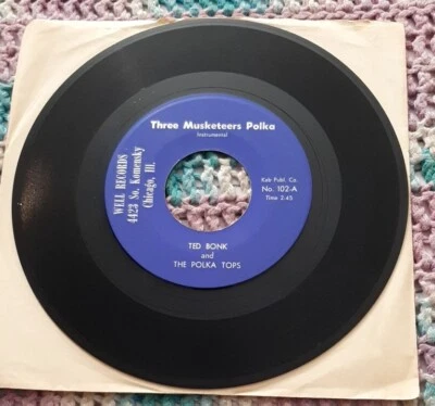 Ted Bonk and The Polka Tops 45 Three Musketeers Polka / I'm Searching Waltz ex Foto 1 de 2