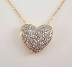 2.50Ct Round Cut Lab-Created Diamond Cluster Heart Pendant 14k Yellow Gold Over - Picture 1 of 4