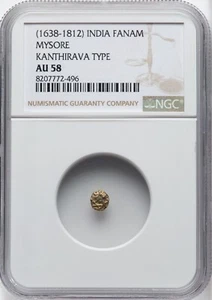 Indien Mysore Fanam (1638-1812) Kanthirava Typ NGC AU 58 - Bild 1 von 2