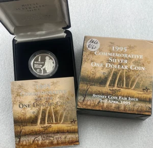 1995 Waltzing Matilda RAM Silver Proof $1 SYDNEY COIN FAIR SCARCE #1774/2500 - Imagen 1 de 10