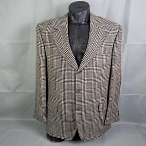Vintage Ermenegildo Zegna Soft Sportcoat Blazer 44R Men Woven Check 3-Button NWT - Picture 1 of 18