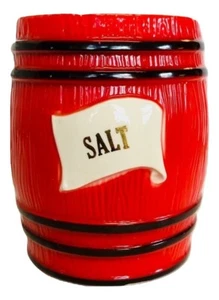 Vintage altes Mcdonald Farm rotes Salzfass Glas Kanister Regal China Corp MCM Rarität - Bild 1 von 7