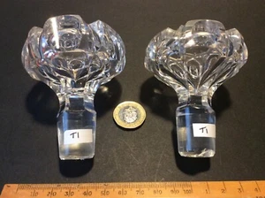 T1. GRANDE COPPIA DI ANTICHI TAPPI DECANTER VINO VETRO SOFFIATO TAGLIO CAVO TRASPARENTE. - Foto 1 di 12
