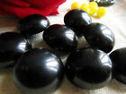 Lot 7 gros boutons vintage noir demi sphère bombé 2,1 cm ref 4499
