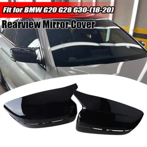 Glossy Black Color Side Mirror Cover Caps M Style For 17~22 BMW 3Series G20 G30 - Picture 1 of 9