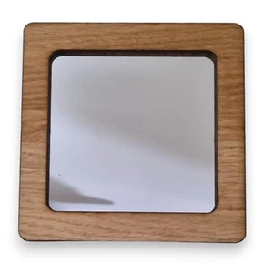 Square Wooden Mirrors, Choice of Oak, Walnut or Cherry, with Hooks - Picture 1 of 9