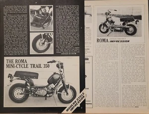 Roma Mini Cycle Trail 350 1968 Moto 2pg Articolo di prova - Foto 1 di 1