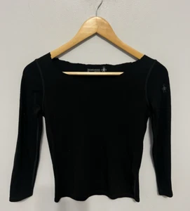 Smartwool Black Merino Wool Base Layer Top And Pants Set Size M Thermal - Picture 1 of 14