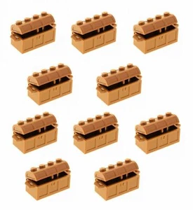 NEW LEGO Lot of 10 Treasure Chests Pirates Medium Nougat Tan Brown Container  - Picture 1 of 2
