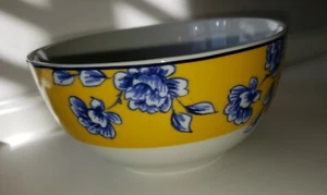 Paula Deen Spring Prelude Bowl White, Blue Flower Yellow Trim K014 - Picture 1 of 6