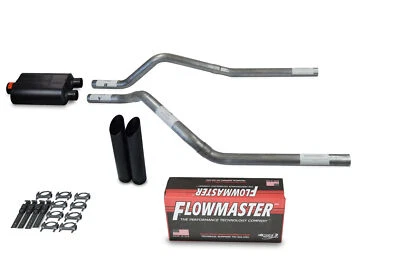 GMC Jimmy 92-94 2.5" Dual Exhaust Kits Flowmaster Super 40 Black Tip - Image 1 of 4