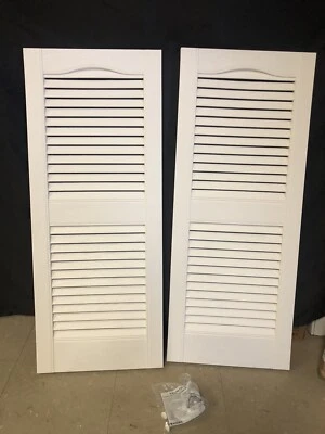 Mid America Louver Vinyl Shutter (1 Pair) White 14-1/2 X 36 - Image 1 of 4