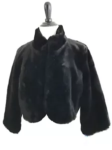 Relativity Bolero Shrug Giacca Donna Taglia M Peluche Sposa Velluto Scialle Crop Nero - Foto 1 di 12