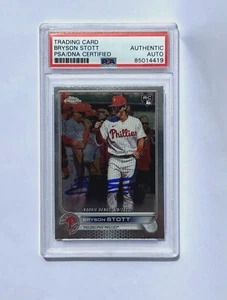 2022 Topps Chrome Bryson Stott RC Auto PSA + MLB Certified Chrome #USC128 - Imagen 1 de 6
