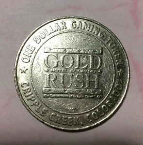 GOLD RUSH Casino ● Cripple Creek Colorado ● Dollar Token ● - Picture 1 of 3