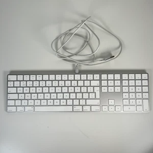 Apple A1843 Wireless Magic Keyboard White & Titanium Aluminium Qwerty Numeric - Photo 1/6