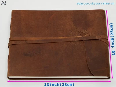 Genuine Leather Photo Album 13x10”, 180 Pages,  Vintage Rustic Imperfections - Image 1 of 4