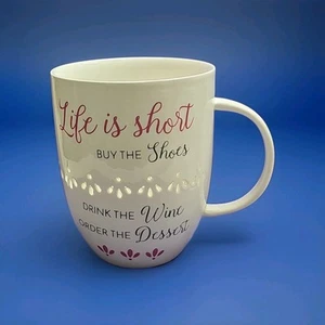 My Kinda Girl "Life Is Short Buy The Shoes" large ceramic inspirational mug 24oz - Picture 1 of 6