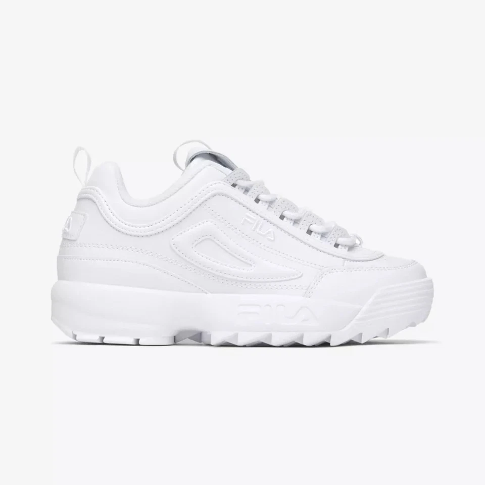 Women's Fila Disruptor II Premium Tennis Shoes White 11