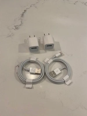Cable 2XApple Lightning a USB + 2x Adaptador de Corriente USB NUEVO Foto 1 de 2