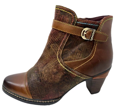 Spring Step L’Artiste Captivate Ankle Boots Brown Leather Size 38 US 7.5  Boho - Image 1 of 4