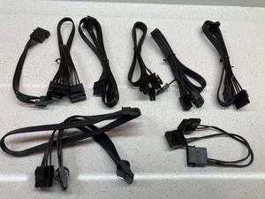 Corsair Power supply Black Cable bag, 8 PSU cables, Cable Ties and bolt - unused - Picture 1 of 7