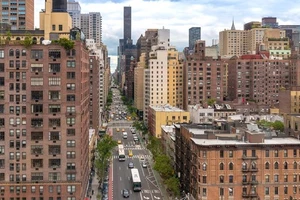 HO Scale Building Background Flat / Scenery "NYC Apartments 02" Trackside Flat! - Picture 1 of 1