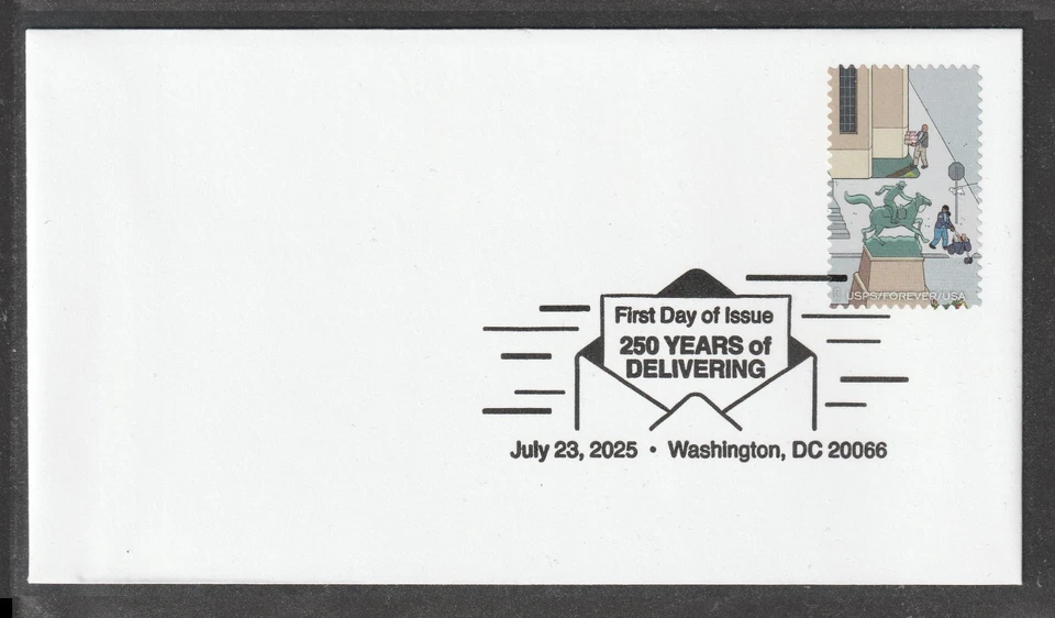 US 6023c 250 Years of Delivering Equestrian statue DCP FDC 2025 - Image 1 of 1