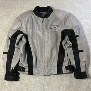 First Gear Motorcycle Jacket Hypertex Mesh Padded Full Zip Gray Black Size Large - Picture 1 of 22