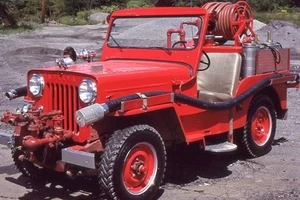Nanty Glo PA 1950s Jeep Brush Fire Unit - Fire Apparatus Slide - Picture 1 of 1