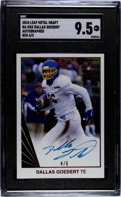 2018 Leaf Metal Draft Dallas Goedert #BA-DG3 Autograph Red /5 Auto SGC 9.5 - Image 1 of 2