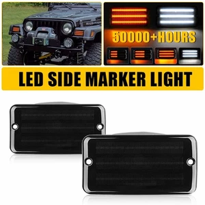 2X Amber Smoke Side Marker Light Turn Signal Lamp For Jeep Wrangler TJ 1997-06 C - Picture 1 of 13