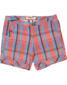 O'NEILL Womens Hot Pants W30 Medium Red Check Cotton EC02 - Picture 1 of 3