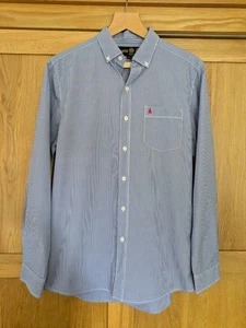 Musto Men’s White&Blue Check Gingham 100%Cotton Shirt,Size M BNWOT - Picture 1 of 9